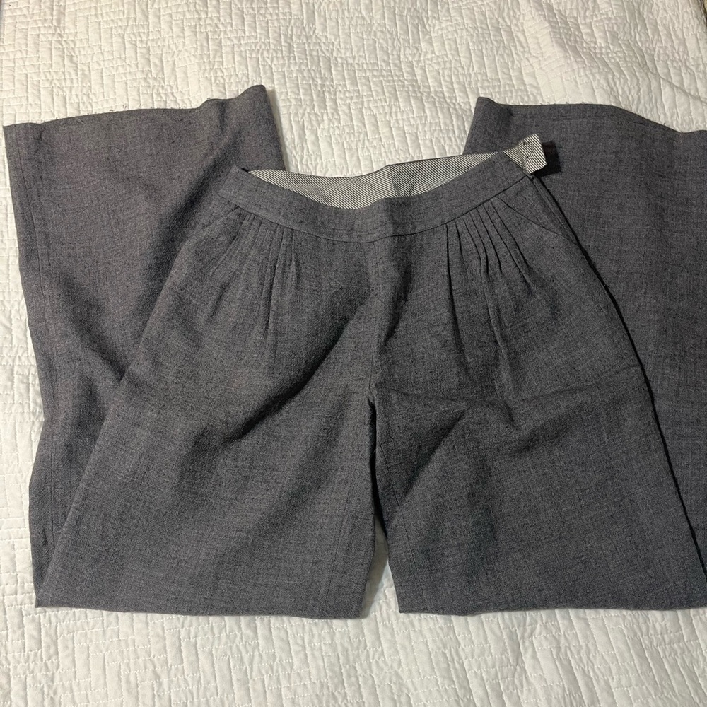Anthropologie grey wool wide leg pants size 2